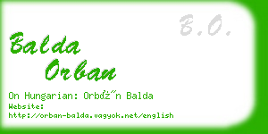 balda orban business card